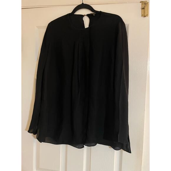 Mossimo Duti long sleeve black flowy clean girl minimalist blouse size 8 - Picture 4 of 10